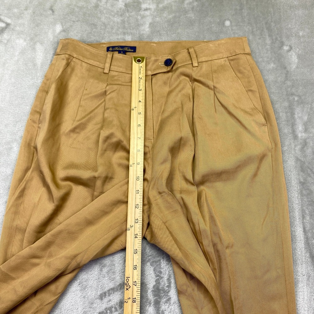 Brooks‎ Brothers Women's Tan Pleated Trousers Dress Pants Size 8 Fits 30" Preppy - Picture 2 of 9